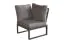 Canapé d'angle lounge Lisbonne en aluminium - Couleur aluminium : aluminium gris, Couleur du tissu : gris foncé
