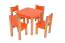 Ensemble de 2 fauteuils pour enfants en hêtre massif Laurenz naturel / orange - Dimensions : 50 x 28 x 28 cm (H x L x P)