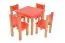 Ensemble de 2 fauteuils pour enfants en hêtre massif Laurenz naturel / rouge - Dimensions : 50 x 28 x 28 cm (H x L x P)
