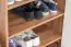 Armoire à chaussures Manase 11, couleur : chêne brun / blanc brillant - 94 x 63 x 36 cm (h x l x p)