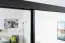Armoire à portes coulissantes / Penderie Bisaurin 6D avec miroir, Couleur : Noir - Dimensions : 200 x 250 x 62 cm ( H x L x P)