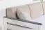 Lit d'enfant / lit de jeunesse Hermann 01 avec sommier à lattes et oreiller beige, couleur : blanc blanchi / gris, massif - 90 x 200 cm (L x l)