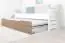 Sommier pour lit d'enfant / lit de jeune Hermann 01, couleur : blanc blanchi / couleur noix, solide - 90 x 190 cm (L x L)