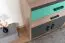 Chambre d'adolescents - Commode Marcel 06, couleur : frêne turquoise / gris / marron - Dimensions : 95 x 80 x 39 cm (h x l x p)