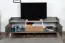 Meuble bas TV Caranx 7, couleur : blanc / chêne / anthracite - Dimensions : 57 x 160 x 42 cm (H x L x P)