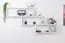 Étagère à suspendre / étagère murale en bois de pin massif, laqué blanc Junco 280 - Dimensions 85 x 180 x 20 cm