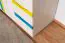 Chambre d'enfant - Armoire à portes battantes / Penderie Peter 02, Couleur : Pin Blanc / Orange / Jaune / Turquoise - Dimensions : 200 x 128 x 56 cm (H x L x P)