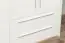 Armoire à portes battantes / armoire avec cadre Siumu 34, Couleur : Blanc / Blanc brillant - 226 x 277 x 60 cm (H x L x P)