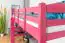 Lit mezzanine 90 x 190 cm pour adultes, "Easy Premium Line" K22/n, bois de hêtre massif laqué rose, divisible