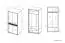 Armoire à portes battantes / armoire Tempe 01, couleur : couleur noix / blanc brillant, insert frontal : couleur noix - Dimensions : 203 x 92 x 62 cm (h x l x p), avec 2 portes et 3 compartiments