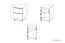 Chambre d'adolescents - Meuble bas à roulettes Connell 10, couleur : blanc / anthracite / gris clair - Dimensions : 58 x 39 x 40 cm (H x L x P), avec 1 porte, 1 tiroir et 1 compartiment