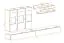 Paroi de salon suspendue Hompland 50, couleur : blanc - dimensions : 170 x 320 x 40 cm (h x l x p), avec suffisamment d'espace de rangement