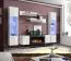 Meuble mural avec cheminée Hompland 117 blanc | 170 x 260 x 40 cm | Push-to-open | Design moderne