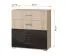 Commode Troodos 04 | 93 x 90 x 42 cm | Chêne San Remo sable & Noir brillant | 4 tiroirs | Plateau résistant