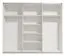 Armoire à portes coulissantes Palanka 02 | 3 portes dont 1 miroir | Blanc & blanc brillant | 224 x 262,5 x 62,5 cm