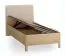 Lit simple / Couleur : chêne / Écru / Chêne massif / Appuie-tête rembourré doux / 90 x 200 cm / Lit d'appoint / Sommier à lattes Lift up inclus / Forme arrondie discrète