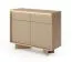 Commode / Couleur : Bolivar Naturel / Cappuccino / 2 portes battantes / 4 compartiments / 2 tiroirs / Fonction push-to-open / Éclairage LED inclus / 104 x 40 x 85 cm