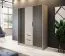 Armoire Leeds 31 cachemire | 200 x 155 x 51 cm | 3 portes, 2 tiroirs, 10 compartiments, tringle à vêtements