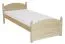 Lit enfant / lit de jeunes en bois de pin massif, naturel 82, avec sommier à lattes - 100 x 200 cm (l x L)