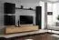 Meuble mural design Balestrand 126 | Noir & chêne Wotan | 180 x 280 x 40 cm | 16 compartiments
