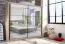 Armoire penderie à portes coulissantes miroir Panevo 04 | Chêne gris | 6 compartiments | Design moderne | 215,5 x 213 x 60 cm
