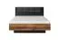 Lit double Jendouba 02 | 160 x 200 cm | Châtaigne/Anthracite | Tête de lit rembourrée | Coffre de rangement | Protection ABS