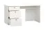 Bureau contemporain Aenna 121 | 3 tiroirs | Blanc & poignées chêne | 75 x 138 x 65 cm | Élégance premium