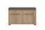 Banc de rangement moderne rembourré | 2 portes, 2 compartiments | Chêne Artisan | 49 x 80 x 40 cm