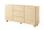 Commode / 2 portes / 3 tiroirs / Couleur : Chêne Vicenza / 4 compartiments / Fonction push-to-open / 160 x 38 x 80 cm / Pieds en bois / Lignes douces / Chants ABS