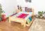 lit simple / lit d'appoint en bois de pin massif, naturel A6, sommier à lattes inclus - Dimensions : 120 x 200 cm