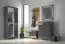 Porte-manteau mural Vaitele 02 | Anthracite brillant & Noyer | 109 x 56 x 22 cm | Design contemporain