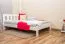 Lit enfant ou adolescent en pin massif blanc A21 | 120 x 200 cm | Design moderne | Incl. sommier