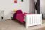 Lit enfant ou adolescent en bois de hêtre massif blanc | 80 x 200 cm | Sommier inclus | Design moderne et robuste