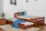 Lit enfant ou adolescent Easy Premium Line K1/2h | 2e couchage et panneaux inclus | 90 x 200 cm hêtre massif laqué rouge cerise