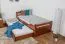 Lit enfant ou adolescent Easy Premium Line K1/2h | 2e couchage et panneaux inclus | 90 x 200 cm hêtre massif laqué rouge cerise