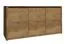 Commode 3 portes Selun 03 | Chêne brun foncé | 80 x 130 x 43 cm | Style moderne et fonctionnel