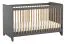 Lit bébé à barreaux Majvi 04 | Gris & Chêne | 70 x 140 cm | Sommier réglable | Convertible