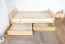 Lit enfant ou adolescent Milo 36 | 2 tiroirs & sommier inclus | Pin massif naturel | 90 x 200 cm | Robuste