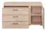 Commode Decorah 06, couleur : chêne clair - Dimensions : 84 x 146 x 42 cm (H x L x P), avec 1 porte, 3 tiroirs et 2 compartiments