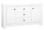 Commode Orivesi 09, Couleur : Blanc - Dimensions : 85 x 153 x 42 cm (h x l x p), avec 2 portes, 3 tiroirs et 4 compartiments