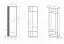Armoire Lautela 01, Couleur : Chêne / Noir - Dimensions : 200 x 60 x 34 cm (h x l x p), avec 1 porte et 2 compartiments