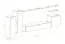 Mur de salon au design moderne Kongsvinger 08, Couleur : Chêne Wotan / Blanc brillant - Dimensions : 160 x 330 x 40 cm (H x L x P), avec grand espace de rangement