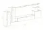 Meuble-paroi avec éclairage LED Kongsvinger 79, Couleur : Chêne Wotan / Gris brillant - Dimensions : 160 x 330 x 40 cm (H x L x P), avec quatre portes
