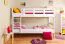 Bois massif Lit superposé pour enfants et adolescents | Dimension du matelas: 90 x 200 cm | Laqué Blanc | convertible en 2 lits simples | Qualité premium | Incl. Sommier à lattes déroulable Abbildung
