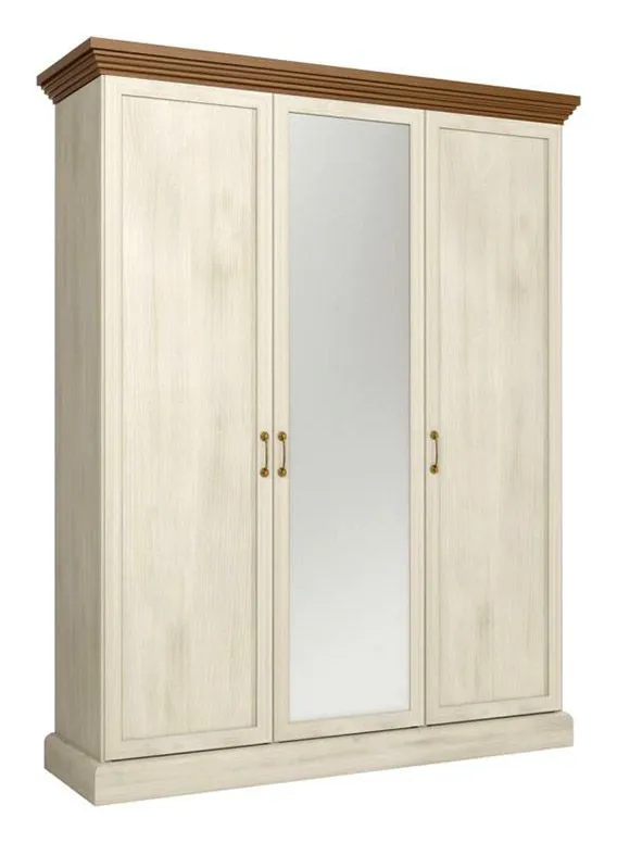 157 cm de large Armoire avec 3 portes | Couleur: Blanc Abbildung