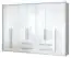 Chambre à coucher - Armoire brillant avec cadre, Couleur: Blanc / Blanc - 226 x 322 x 60 cm (H x L x P)