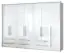 Armoire à portes battantes / armoire avec cadre LED Siumu 39, Couleur : Blanc / Blanc brillant - 226 x 322 x 60 cm (H x L x P)
