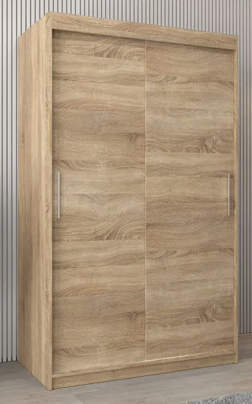 Armoire penderie portes coulissantes Bisaurin 2A | Chêne Sonoma | 200 x 120 x 62 cm | Moderne et pratique