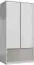 Armoire à portes battantes / armoire Alwiru 04, couleur : blanc pin / gris - 197 x 90 x 53 cm (h x l x p)