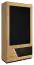 Armoire à portes battantes / armoire à portes battantes gauche "Belica" 27, couleur : chêne naturel / noir, partiellement massif - Dimensions : 192 x 102 x 60 cm (H x L x P)
